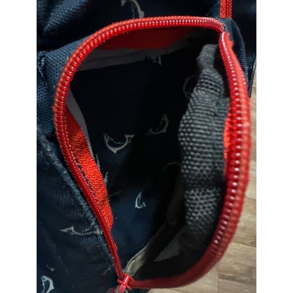 Kavu Rope Crossbody Bag shoulder Sling. Fish Themed. blue with red zippers. - Picture 7 of 10